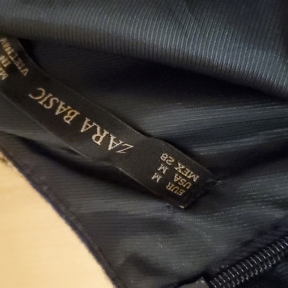 Zara wool pencil skirt with faux leather applique - Picture 3 of 3